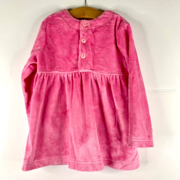 Girls Christmas Tree velour Pink princess multicolored festive flare top dresses - Picture 3 of 16